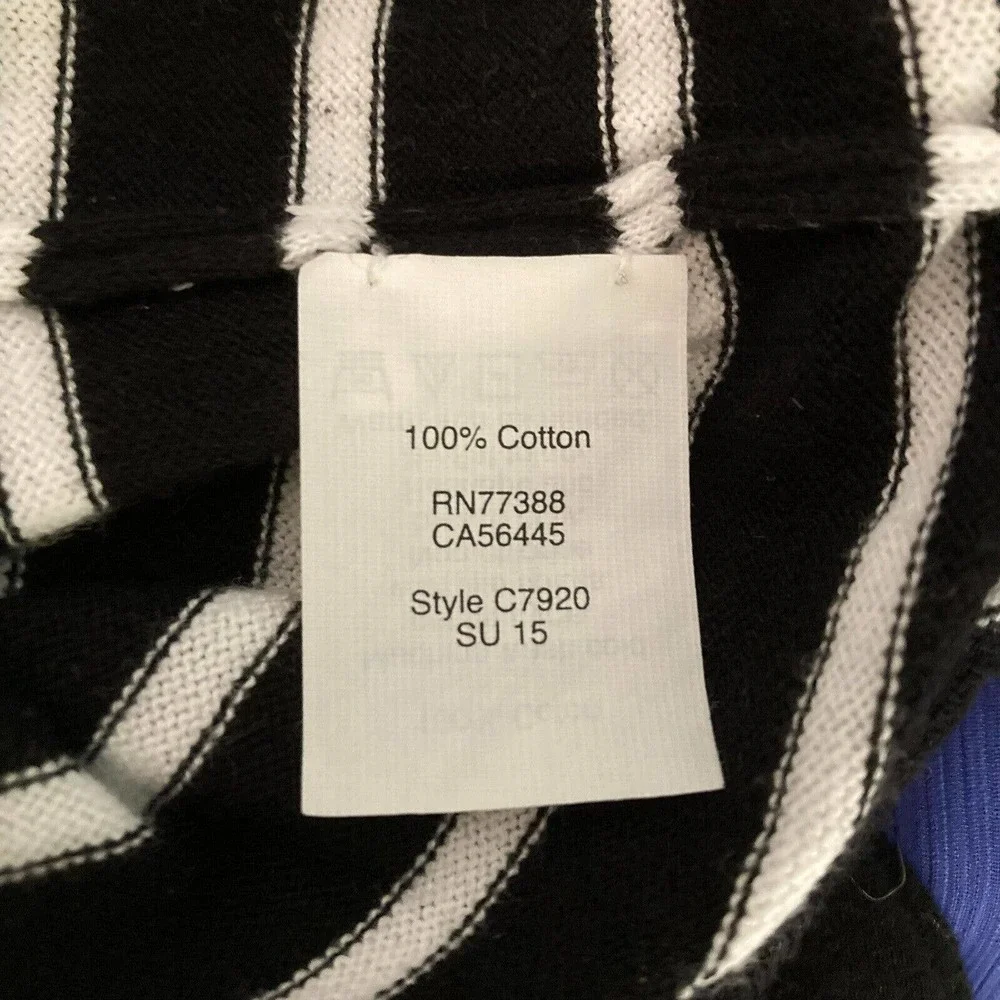 J. Crew‎ Sweater Womens Sz XXS Black White Striped Cotton Stretch Pullover